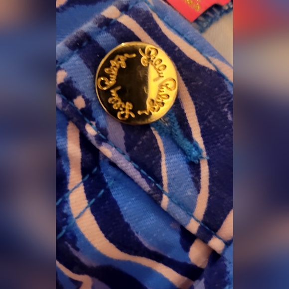 Lilly Pulitzer South Ocean Skinny Crop Pants  in the print Coastal Blue Whisper - Picture 5 of 10